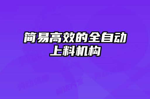 簡易高效的全自動(dòng)上料機(jī)構(gòu)