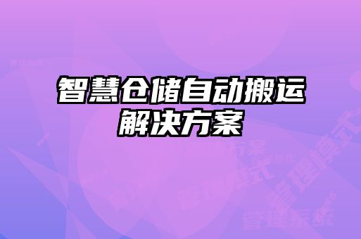 智慧倉(cāng)儲(chǔ)自動(dòng)搬運(yùn)解決方案