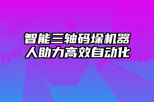 智能三軸碼垛機器人助力高效自動化