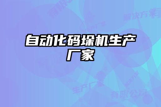 自動化碼垛機(jī)生產(chǎn)廠家