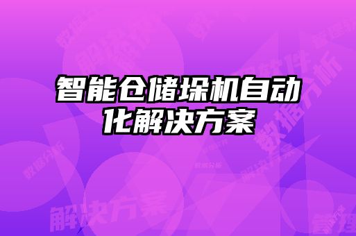 智能倉儲(chǔ)垛機(jī)自動(dòng)化解決方案