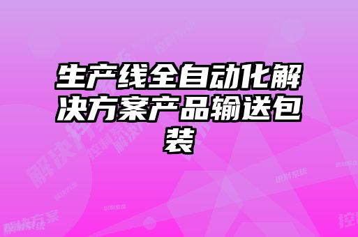 生產(chǎn)線全自動化解決方案產(chǎn)品輸送包裝