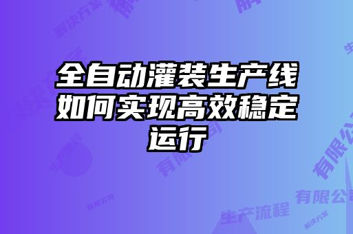 全自動灌裝生產線如何實現高效穩(wěn)定運行