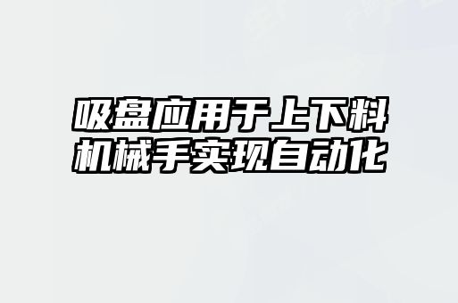 吸盤應(yīng)用于上下料機(jī)械手實現(xiàn)自動化