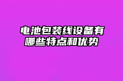 電池包裝線設(shè)備有哪些特點(diǎn)和優(yōu)勢