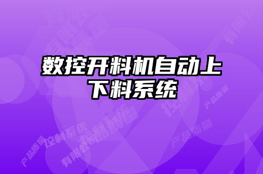 數(shù)控開料機(jī)自動上下料系統(tǒng)
