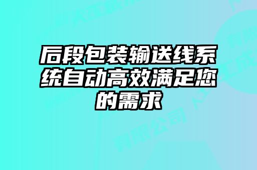 后段包裝輸送線(xiàn)系統(tǒng)自動(dòng)高效滿(mǎn)足您的需求