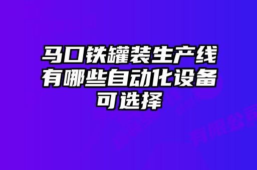 馬口鐵罐裝生產(chǎn)線有哪些自動化設備可選擇