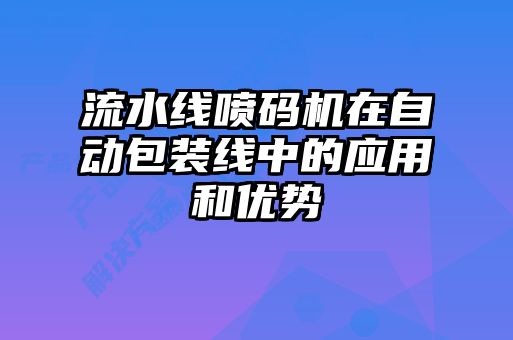 流水線噴碼機(jī)在自動(dòng)包裝線中的應(yīng)用和優(yōu)勢(shì)