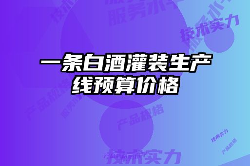 一條白酒灌裝生產(chǎn)線預算價格