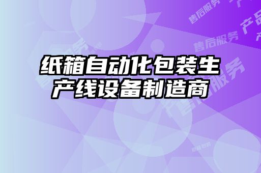 紙箱自動(dòng)化包裝生產(chǎn)線設(shè)備制造商