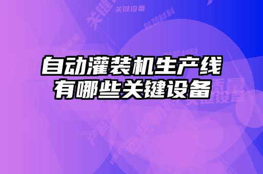 自動灌裝機(jī)生產(chǎn)線有哪些關(guān)鍵設(shè)備