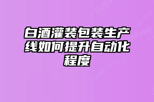 白酒灌裝包裝生產(chǎn)線如何提升自動(dòng)化程度